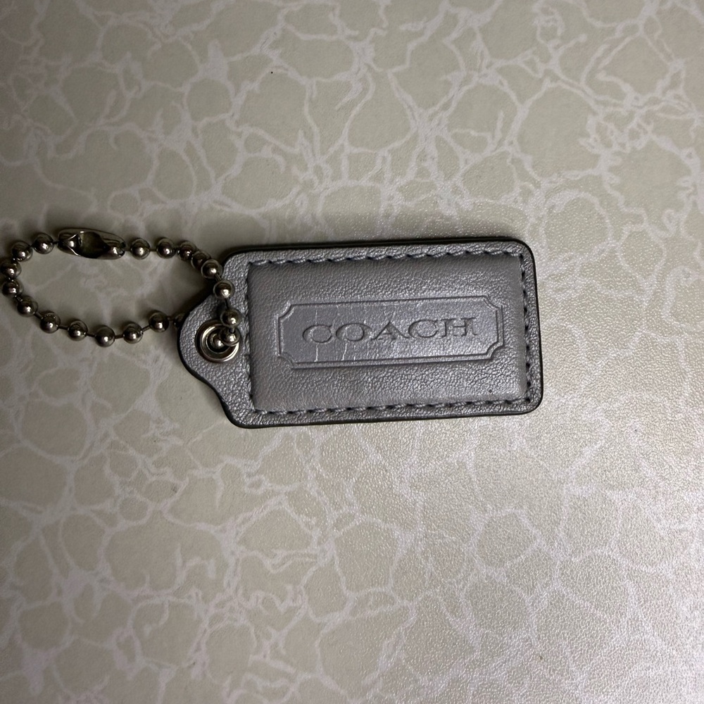 Coach Gray Leather Hangtag